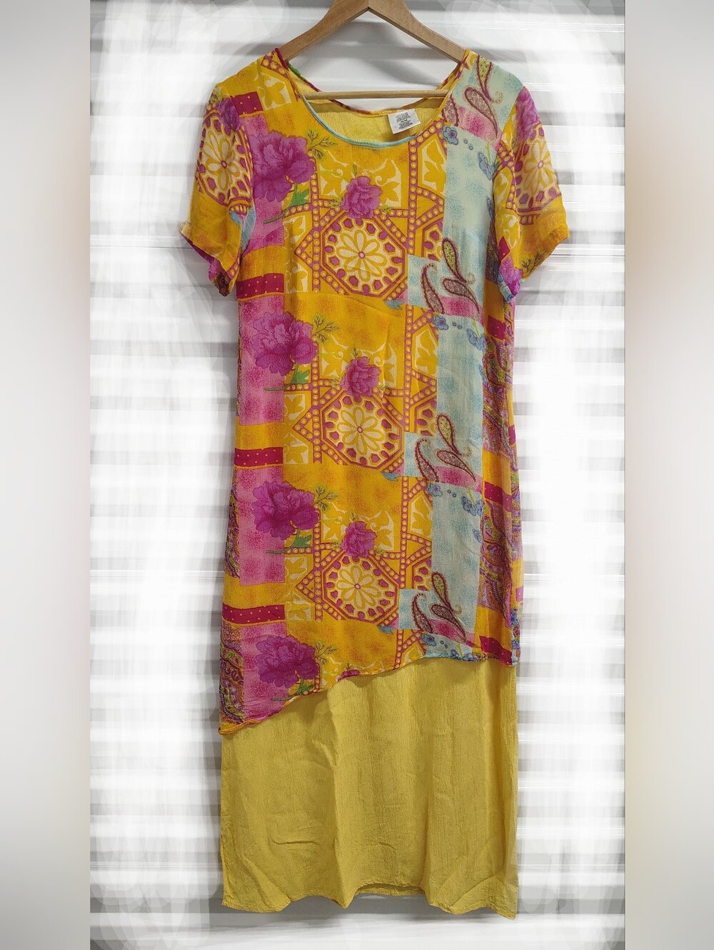 Vintage PHOOL Sunny Maxi Dress 90's Pop Floral Patchwork Sz M